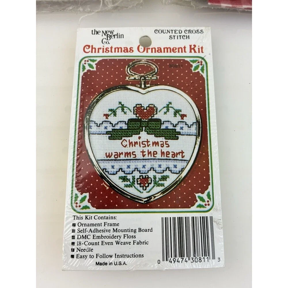 Mini 5” Stocking Set Counted Cross Stitch Kit NEW Ornament Kit Xmas Tree Angel